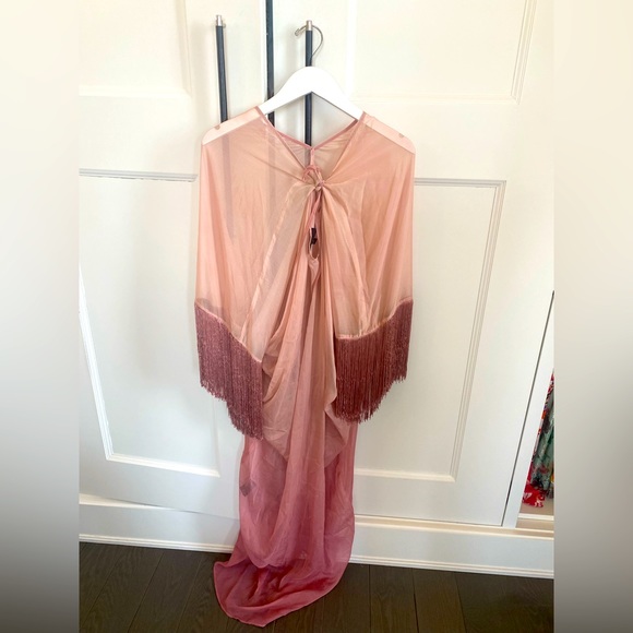 Michael Costello Dresses & Skirts - Michael Costello For Revolve, fringe cover up, mauve ombré